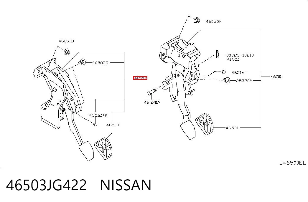 Comprar Pedal de embrague Nissan X-Trail T31 a bajo precio