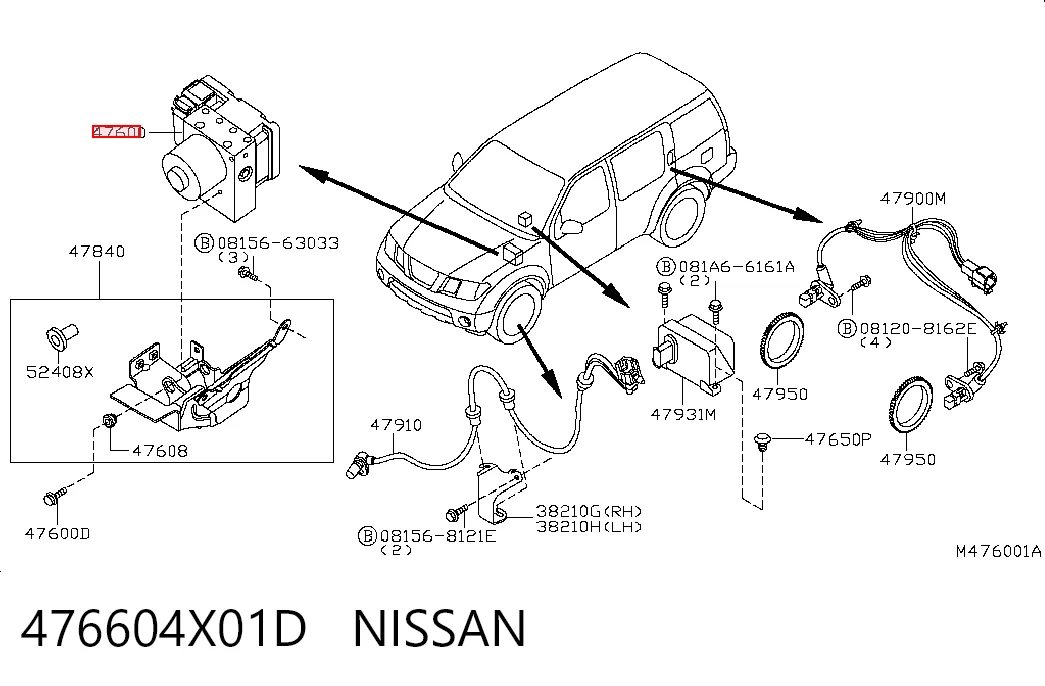 Módulo ABS para Nissan Pathfinder R51M