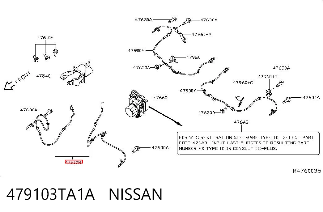 Sensor ABS para Nissan Altima 