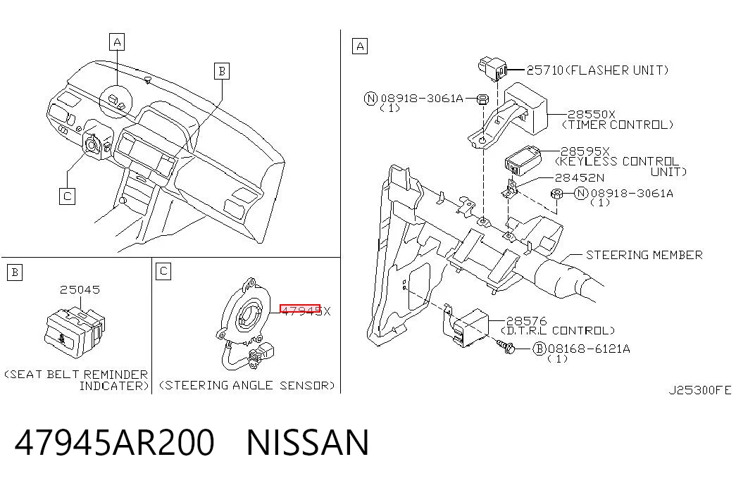 Sensor angulo de giro para Nissan Primera  P12