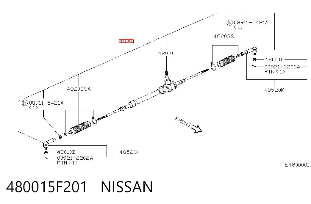 Cremallera de dirección para Nissan Micra K11
