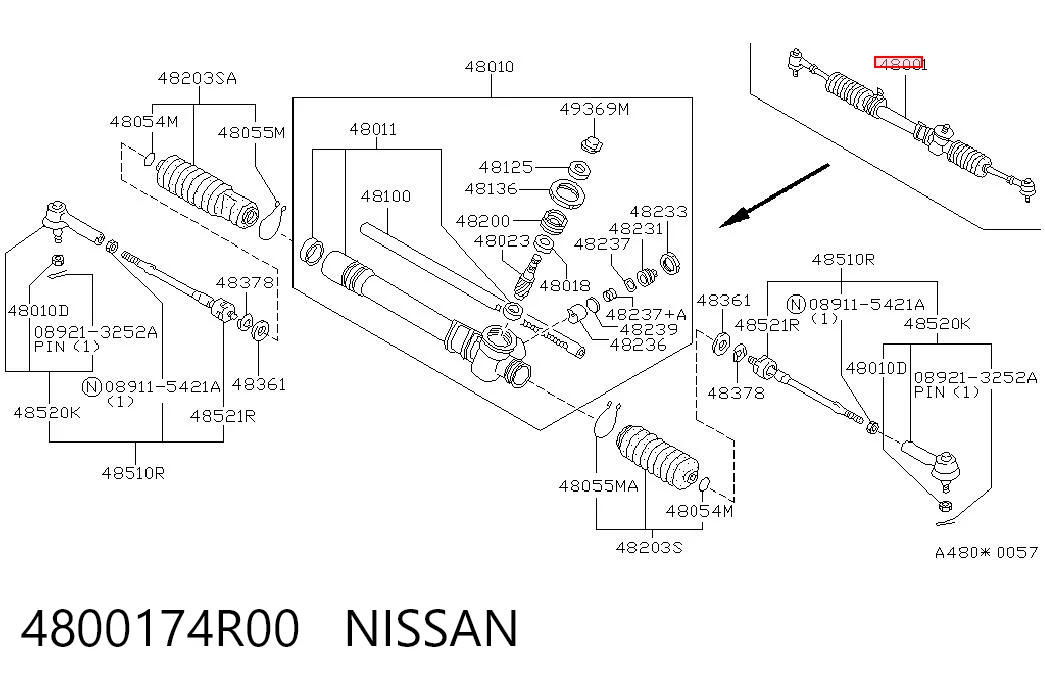 Engranaje de dirección Nissan Sunny III sedán (N14) (1990 - 1995) precio, desde 219,64 EUR