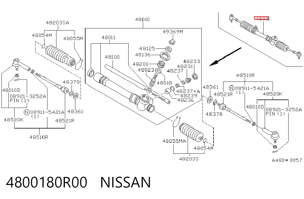  Cremallera de dirección Nissan Sunny 3