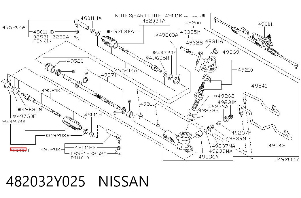 Fuelle de dirección Nissan Murano 