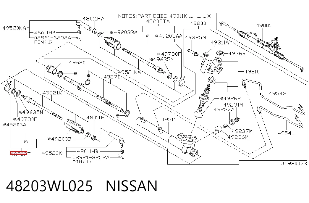 Fuelle dirección Nissan X-Trail 