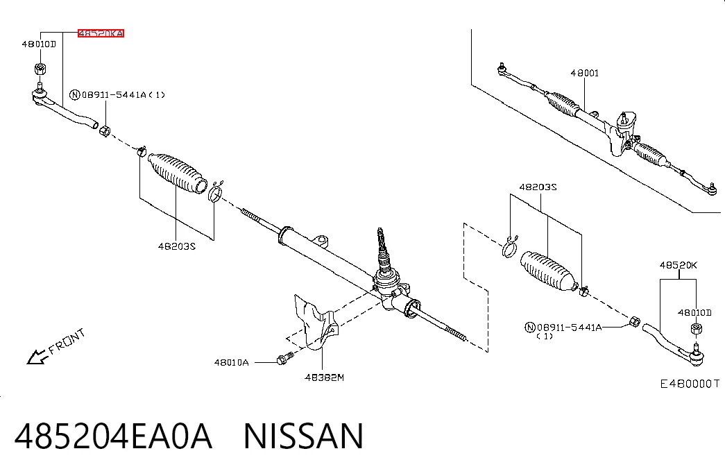 Rótula barra de dirección Nissan Qashqai II (J11)