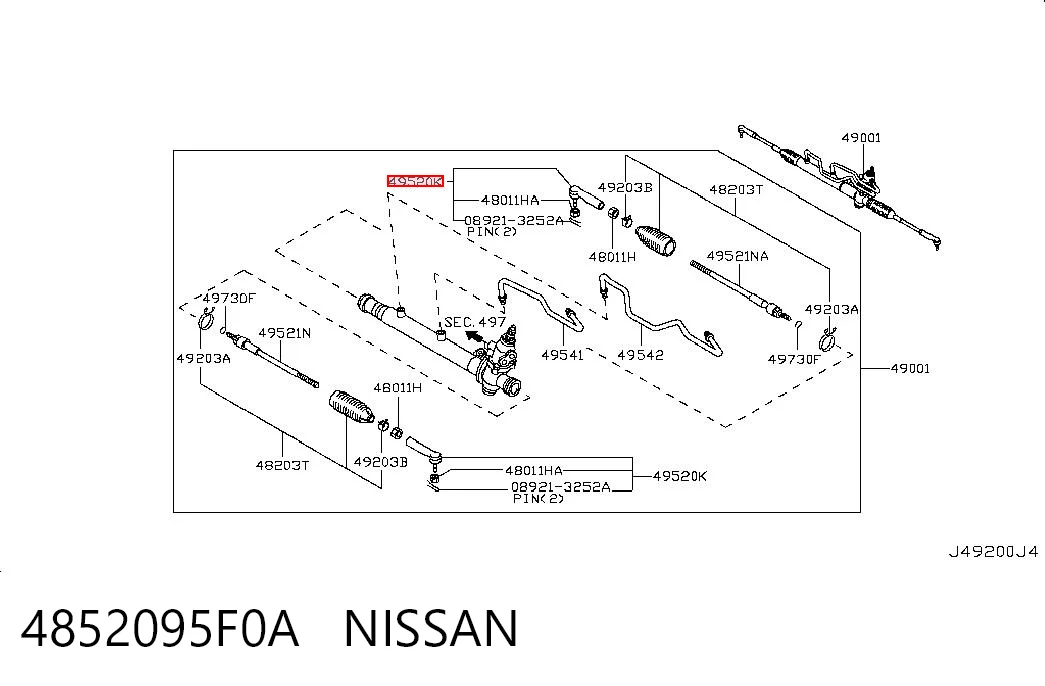 Rótula barra de dirección para Nissan Almera B10RS