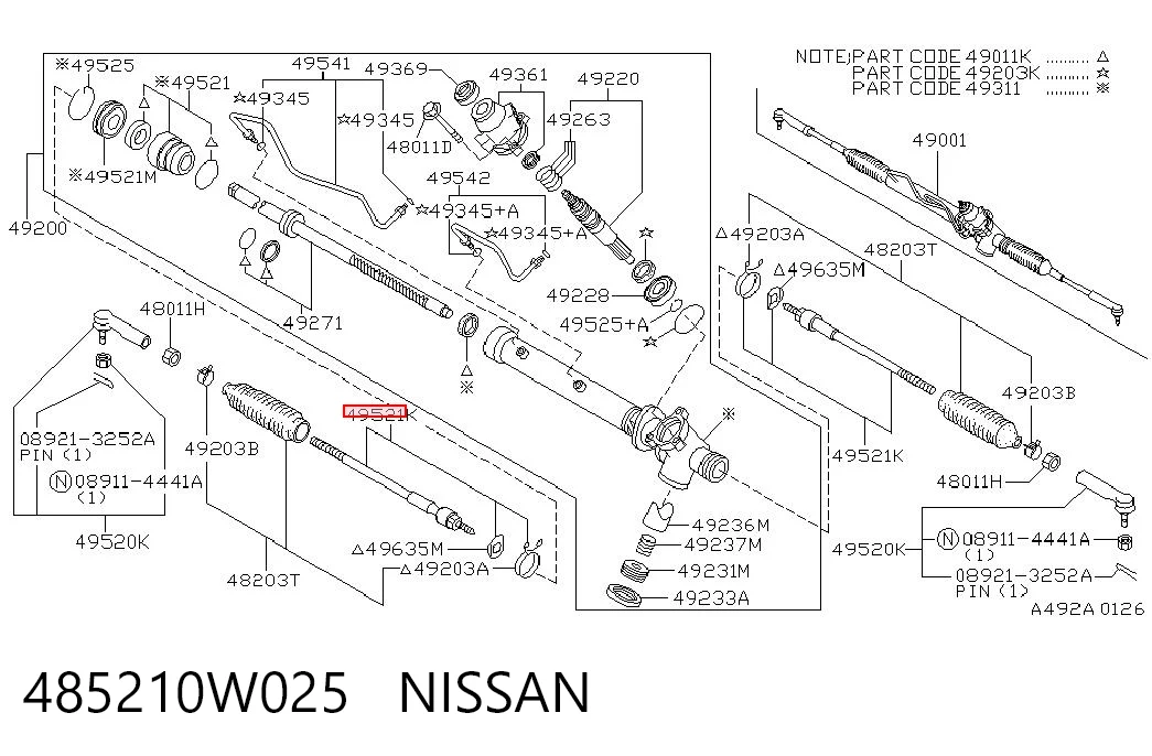 Bieleta de direccion Nissan Pathfinder  (R50)