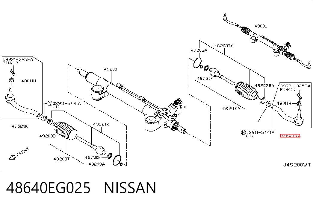 Rótula de dirección para Infiniti Q50  V37