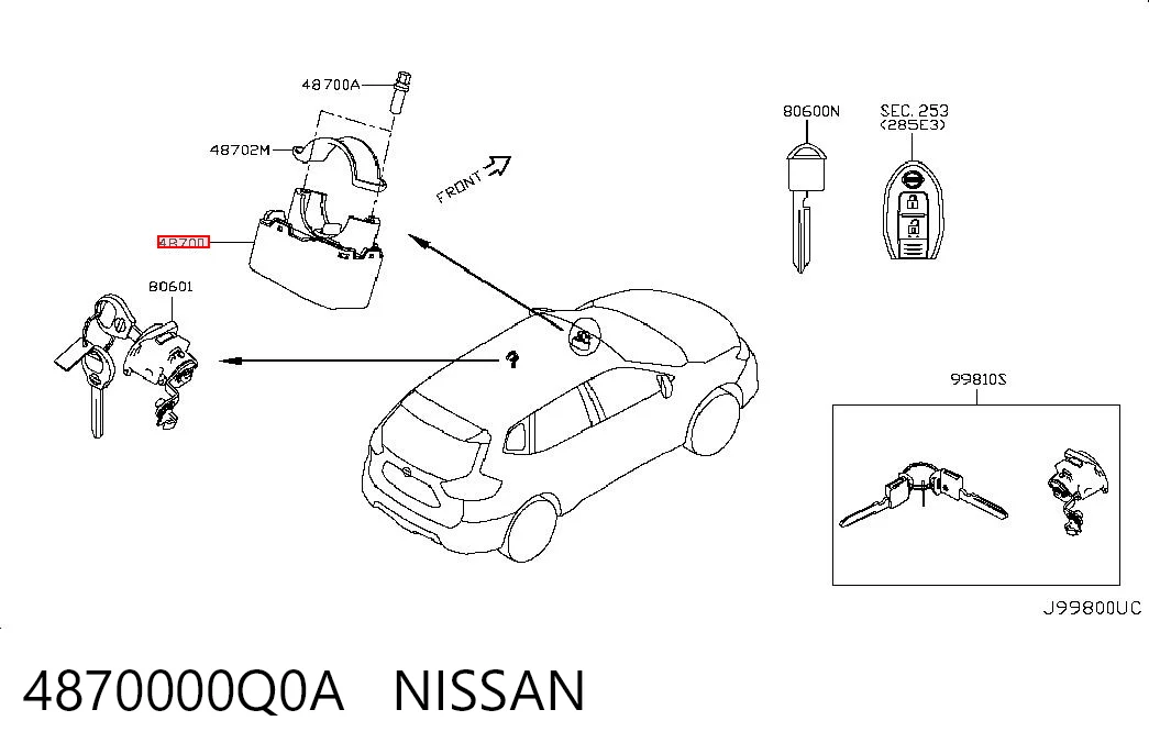 Comprar Cerradura de encendido Nissan Qashqai II J11 a bajo precio