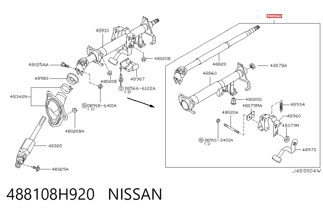 Columna de volante para Nissan X-Trail  T30