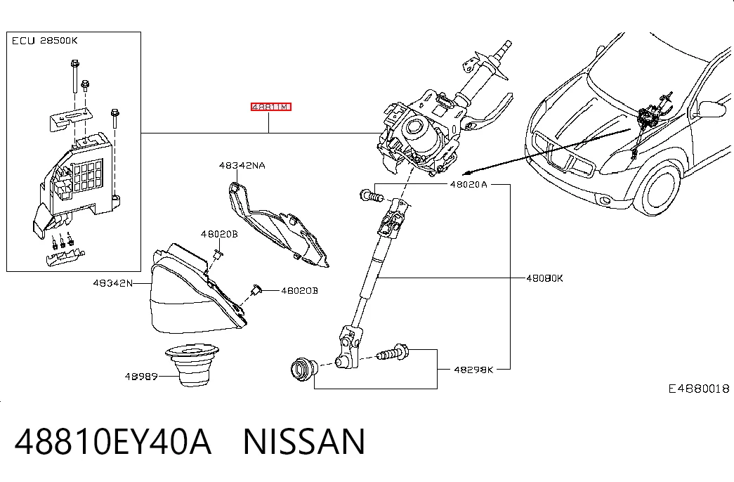 Columna de volante para Nissan Qashqai I J10