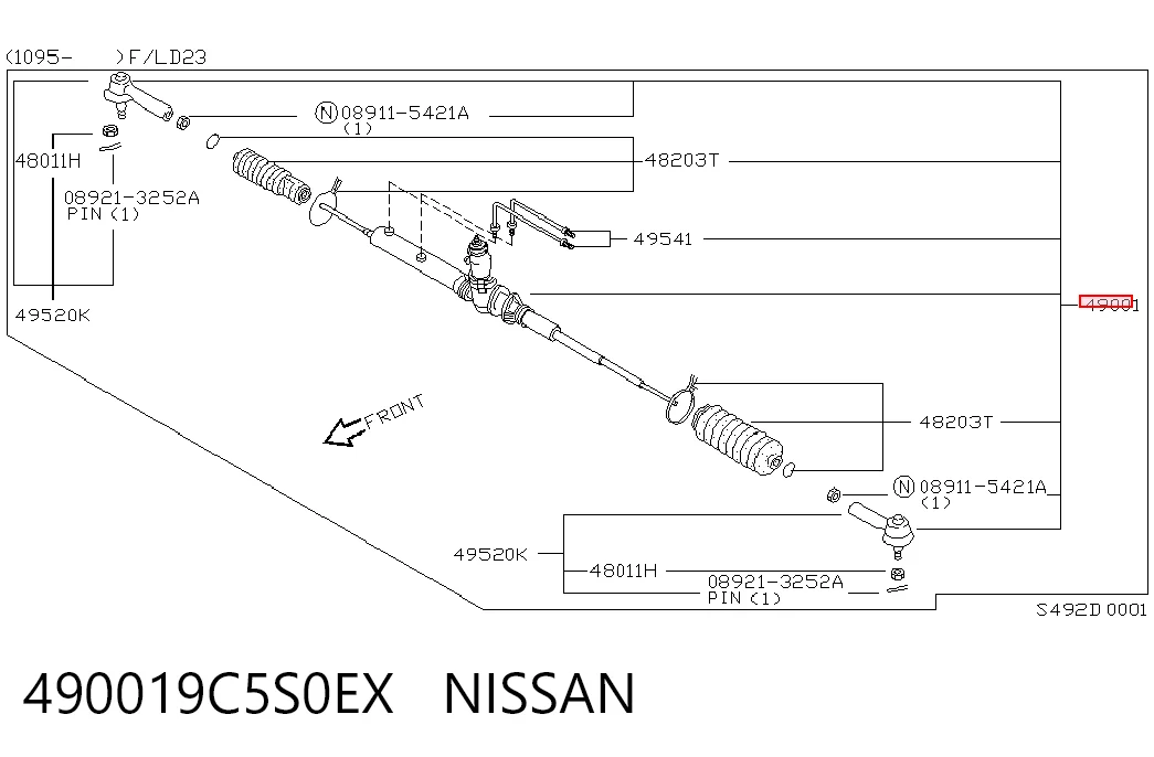  Cremallera de dirección Nissan Vanette 