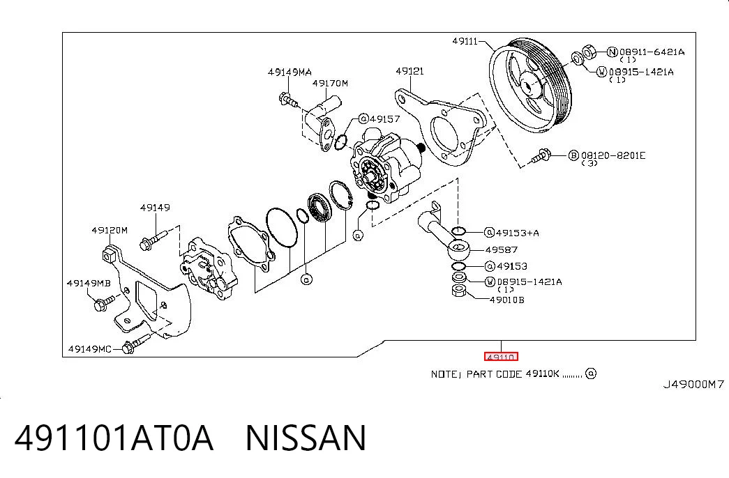 Bomba hidráulica de dirección para Nissan Murano  Z51