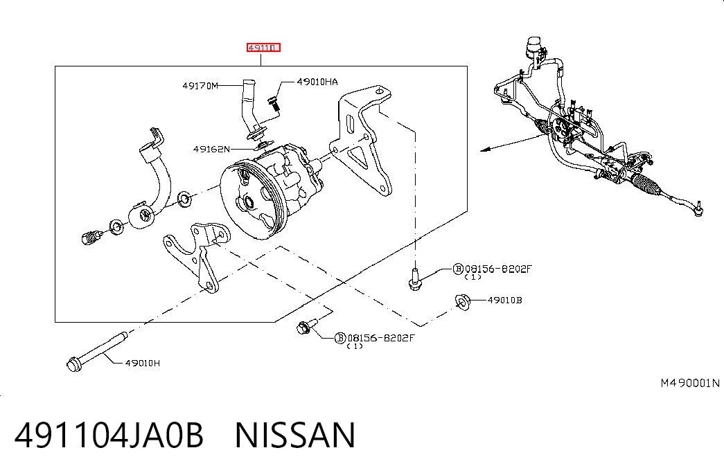 Bomba hidráulica de dirección para Nissan Navara NP300 IV D23, D23T