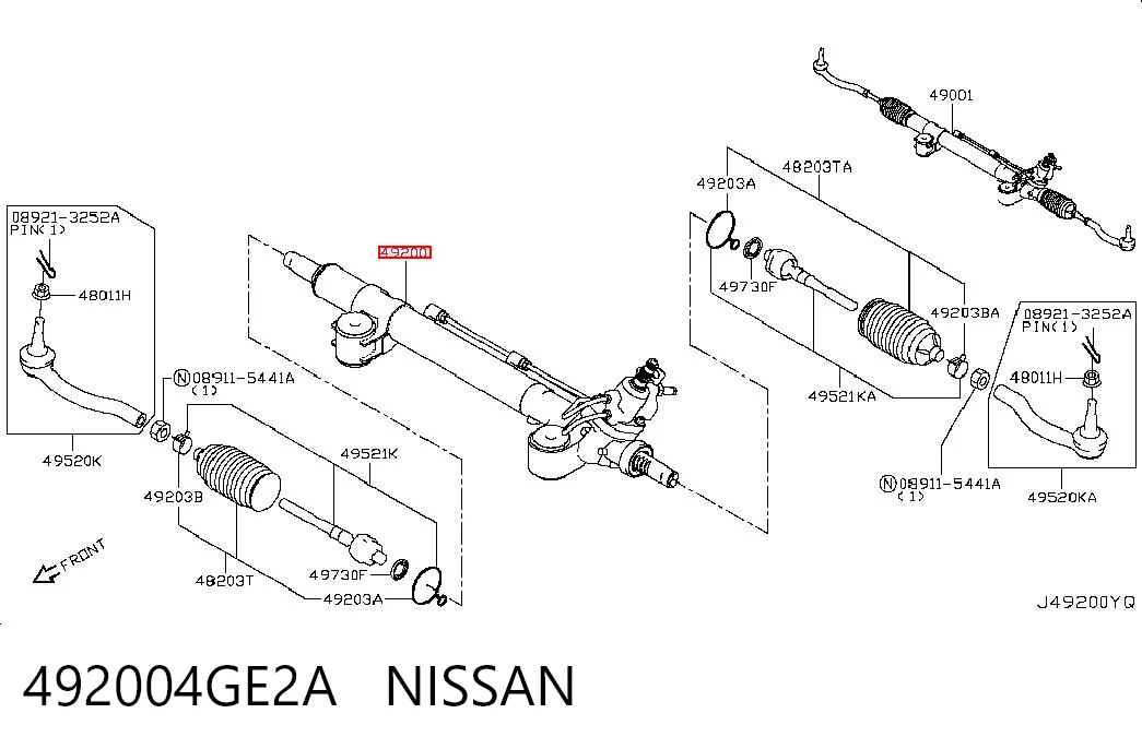Cremallera caja de direccion para Infiniti Q50  V37
