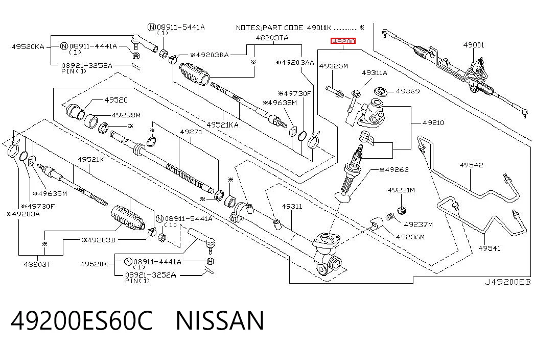  Cremallera de dirección Nissan X-Trail 