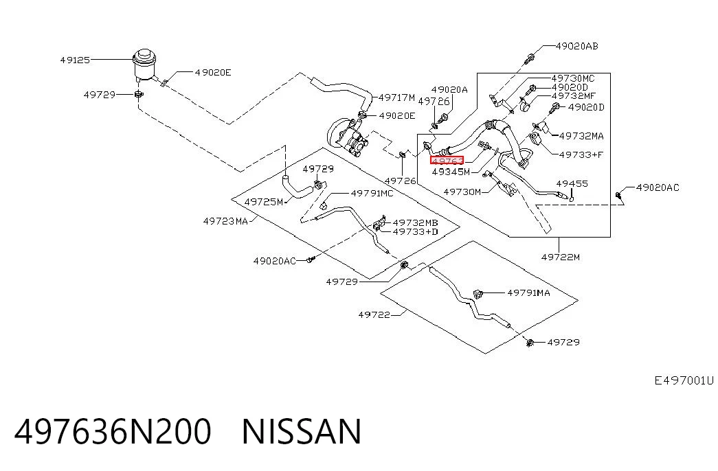 497636N200 Nissan/Infiniti Sensor de la bomba de dirección asistida