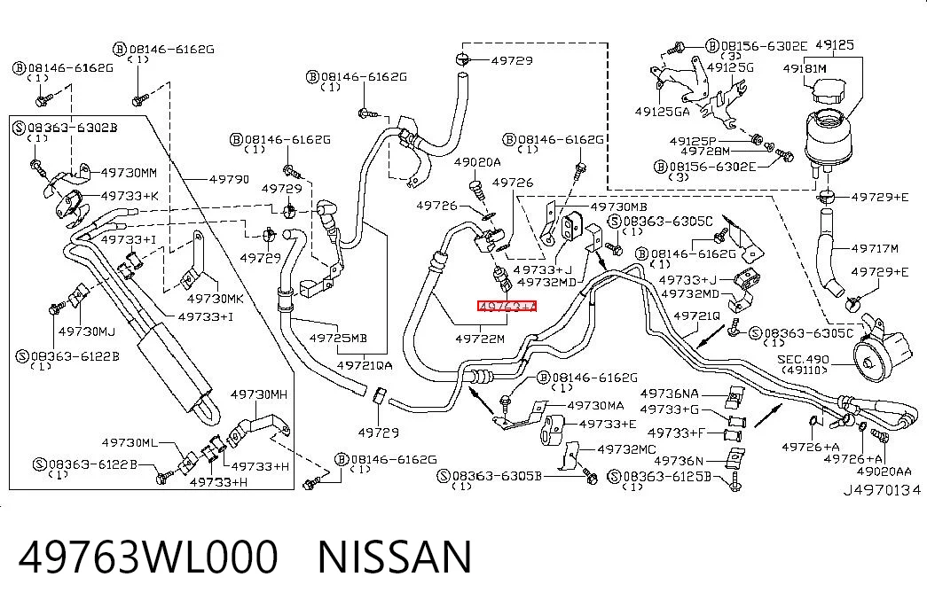 49763WL000 Nissan/Infiniti Sensor de la bomba de dirección asistida