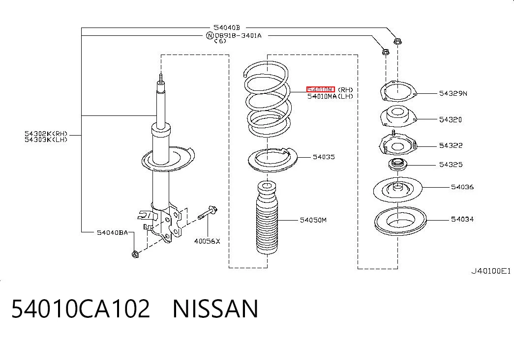 Comprar Muelle delantero Nissan Murano  Z50 a bajo precio