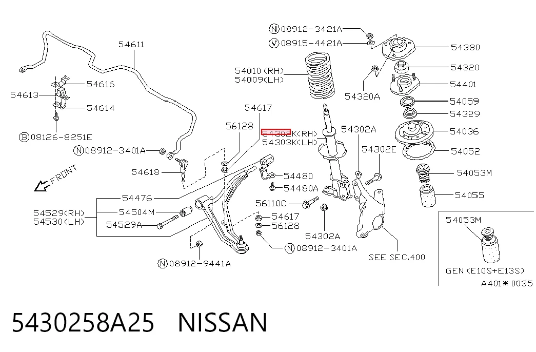 5430258A25 Nissan/Infiniti