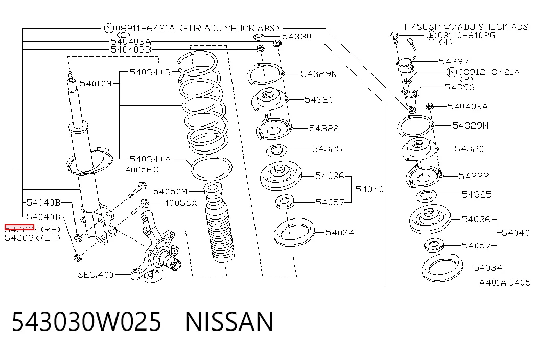 543030W025 Nissan/Infiniti