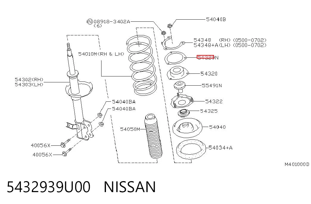 5432939U00 Nissan/Infiniti