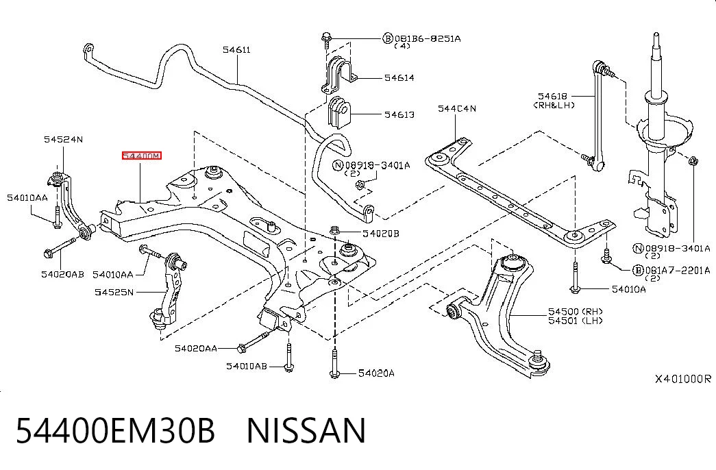 Subchasis delantero Nissan Tiida sedán (SC11X) (2007 - 2012) precio, desde 250,02 EUR