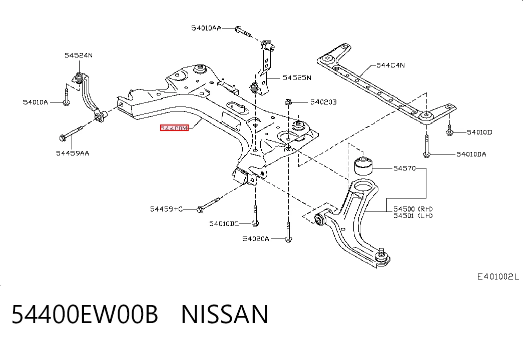 Subchasis delantero para Nissan Tiida ASIA C11