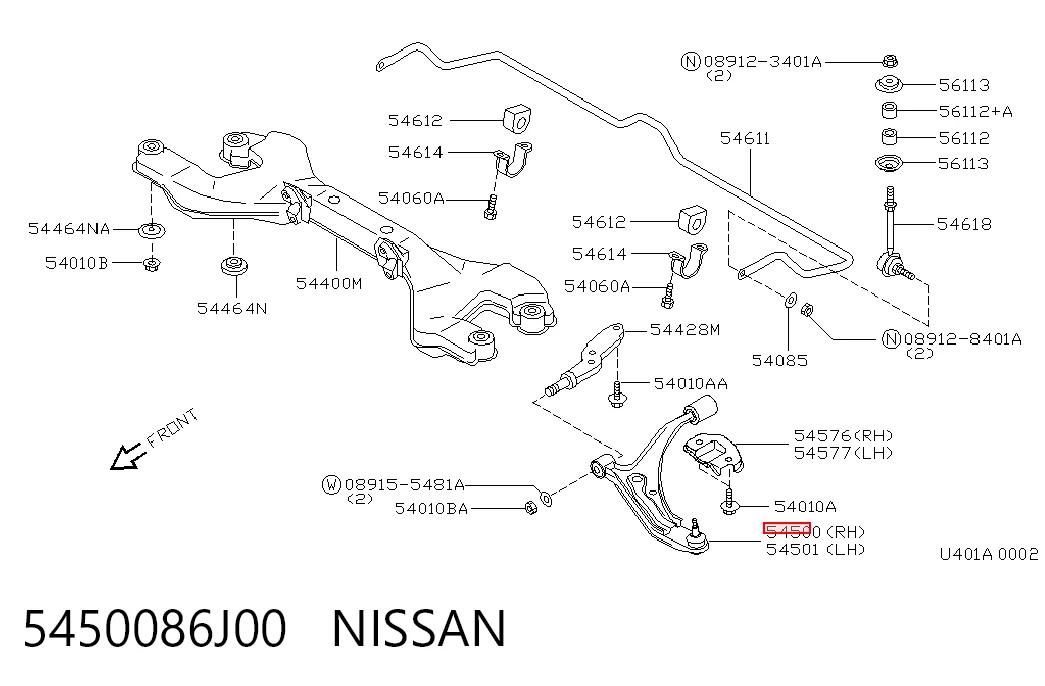 5450086J00 Nissan/Infiniti