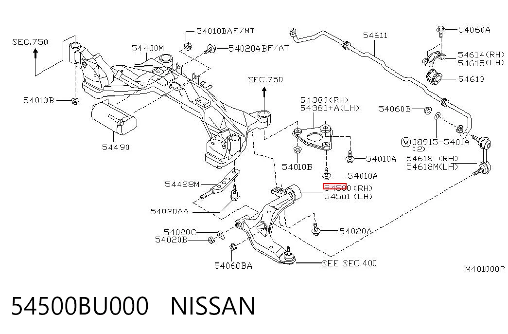 54500BU000 Nissan/Infiniti