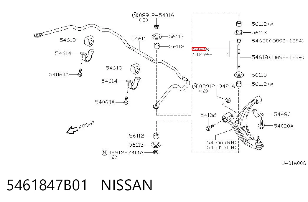Soporte de la barra estabilizadora delantera Nissan Micra  desde 7,45 €