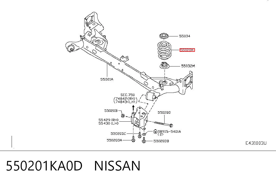 Muelle trasero para Nissan JUKE JPN F15