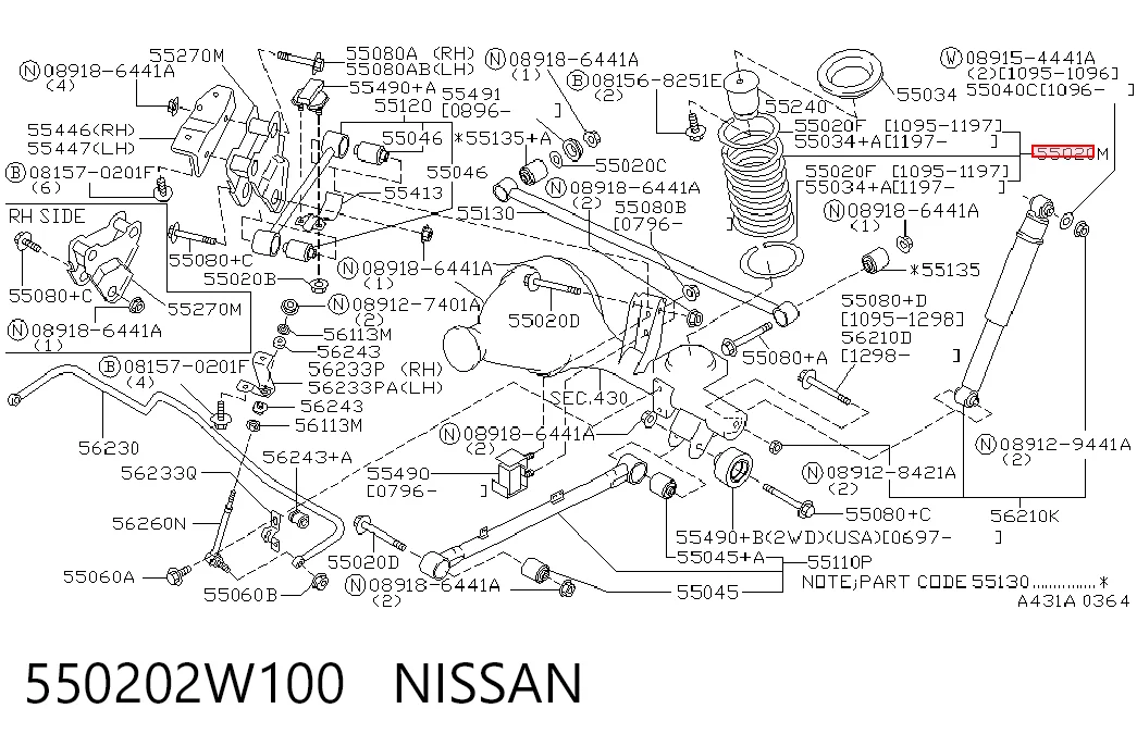 Muelle de suspensión trasero Nissan Pathfinder SUV (R50) (1995 - 2004) precio, desde 59,31 EUR