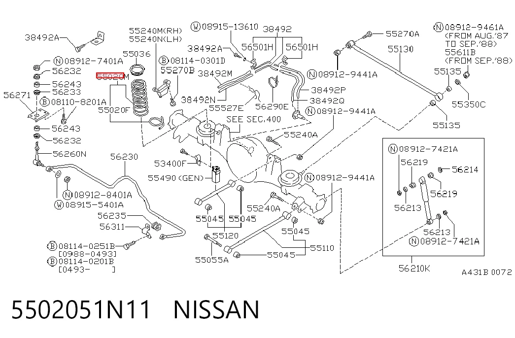 Comprar Muelle trasero Nissan Patrol  Y60 a bajo precio