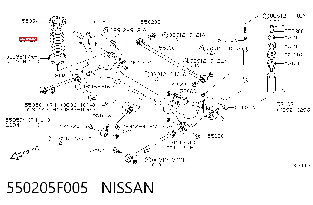 Comprar Muelle trasero Nissan Micra  K11 a bajo precio