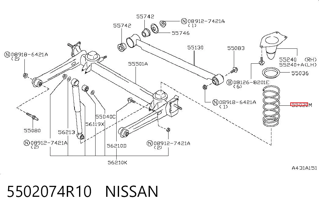 Comprar Muelle trasero Nissan Sunny III Y10 a bajo precio
