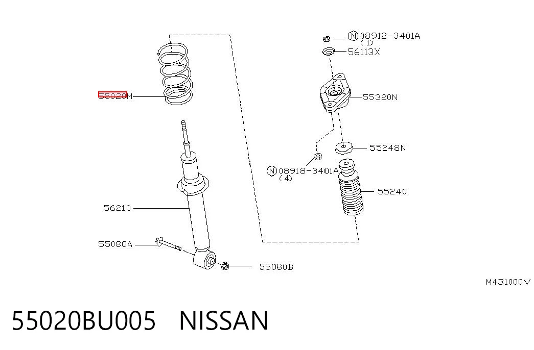 Muelle trasero Nissan Almera  (2000-2005)