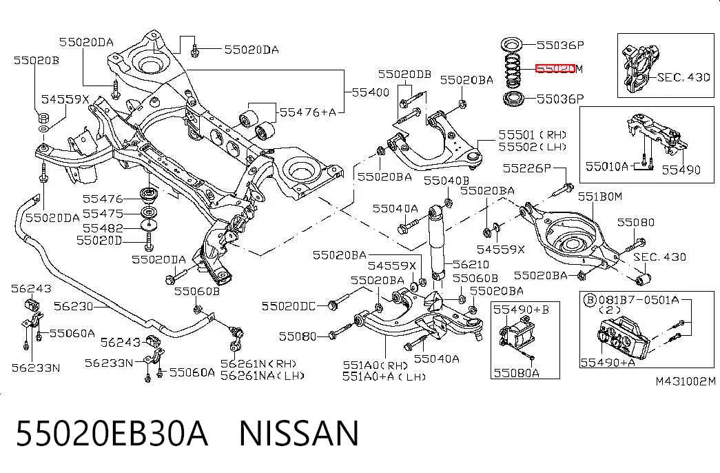 Muelle para Nissan Pathfinder R51M