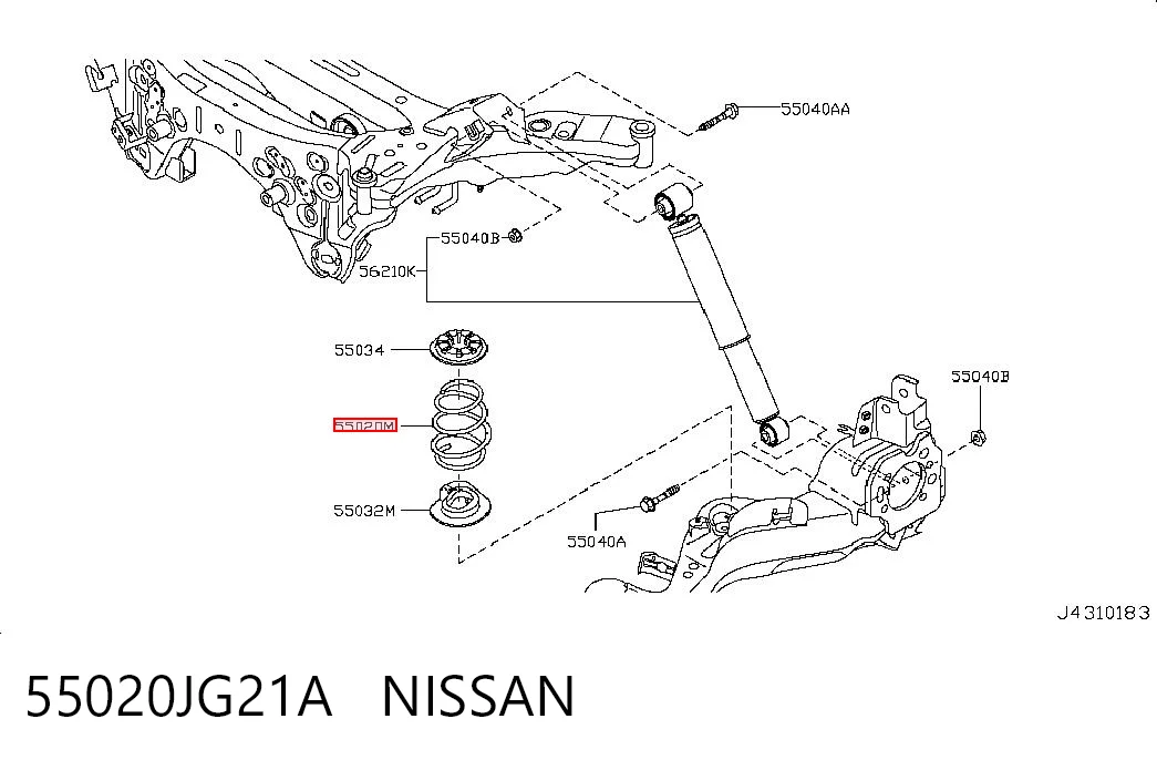 Comprar Muelle trasero Nissan X-Trail T31 a bajo precio