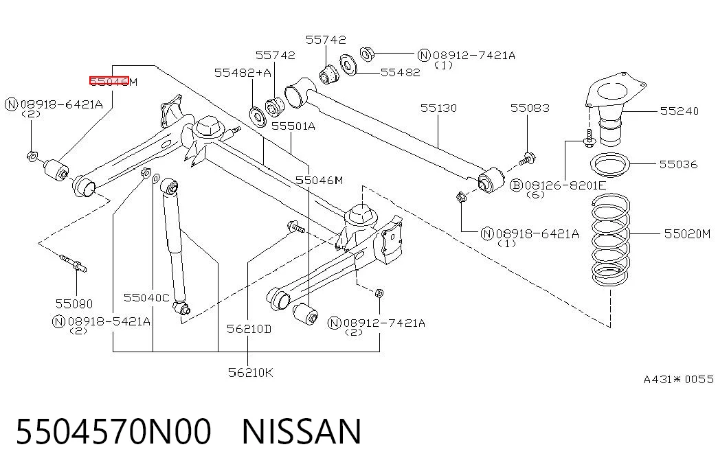 Silentblock trasero para Nissan Primera W10
