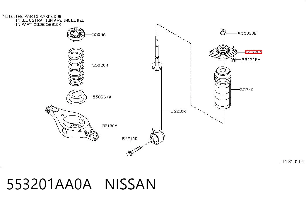Comprar Soporte del amortiguador trasero Nissan Murano  Z51 a bajo precio