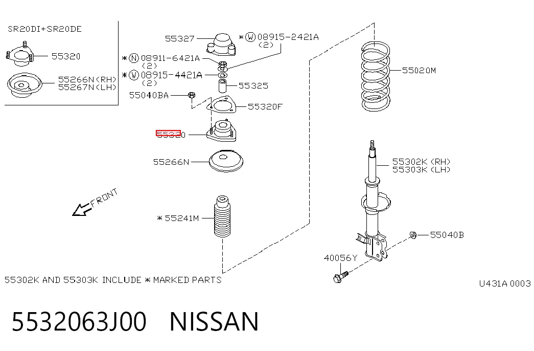 Soporte amortiguador trasero para Nissan Primera  P10