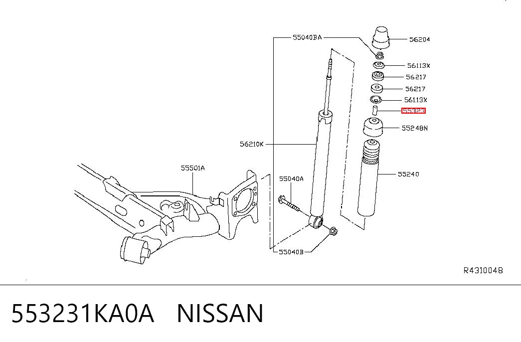 Copela de amortiguador trasero para Nissan JUKE F15