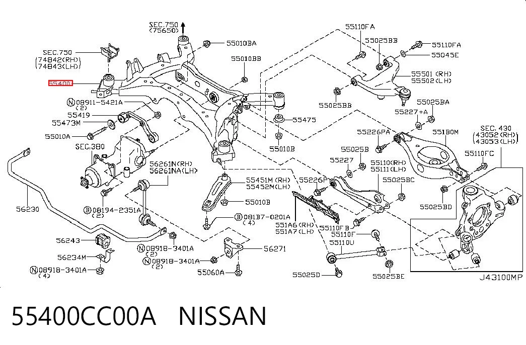  Puente trasero Nissan Murano 