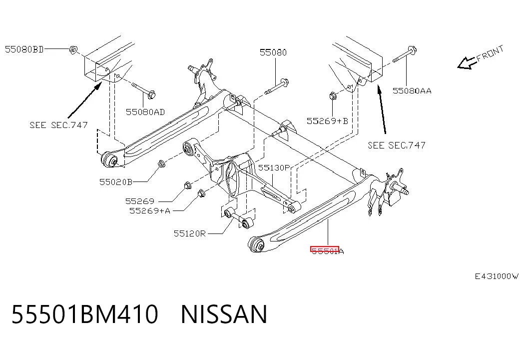 Subchasis trasero soporte motor Nissan Almera II hatchback (N16) (2000 - 2006) precio, desde 213,44 EUR