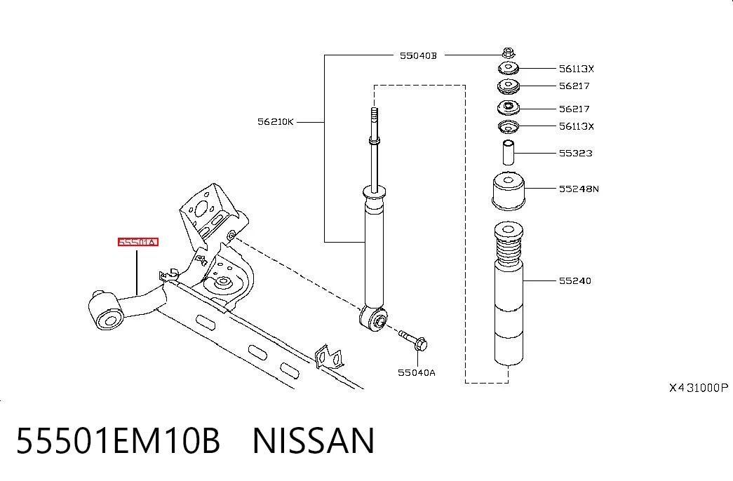 Puente trasero para Nissan Tiida  C11X
