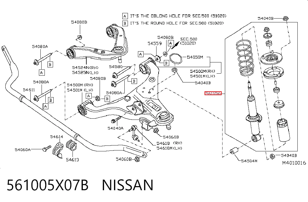 Amortiguador frontal Nissan Navara  (2004-2015)