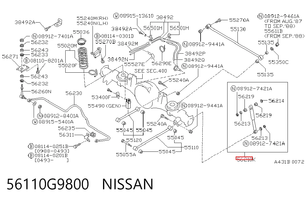 Amortiguadores traseros para Nissan Patrol (Y60)