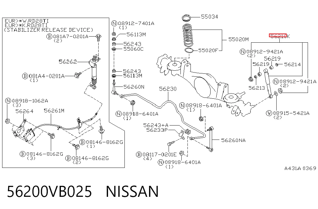 Amortiguador trasero para Nissan Patrol Y61